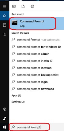 Search command prompt